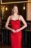 Long Red Scaly Evening Dress ABU6039