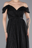 Long Black-Silver Evening Dress ABU6107