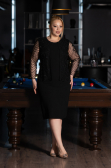 Midi Black Plus Size Evening Gown ABK2417