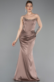 Long Cappuccino Satin Mermaid Evening Gown ABU6109