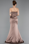 Long Cappuccino Satin Mermaid Evening Gown ABU6109