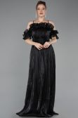 Long Black Chiffon Prom Gown ABU6110
