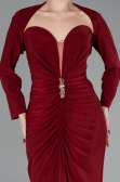Long Burgundy Plus Size Evening Gown ABU6097