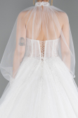 Long White Dantelle Wedding Dress ABG193