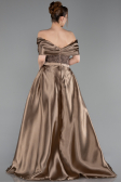 Light Brown Long Beaded Evening Dress ABU5400