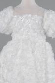 Front Short Back Long White Girl Dress ABO134