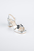 Silver Leather Evening Shoe ABD2114