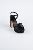 Black Satin Platform Heel ABS2104