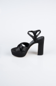 Black Satin Platform Heel ABS2104
