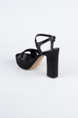 Black Satin Platform Heel ABS2104