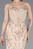 Long Gold Haute Couture Dress ABU6116