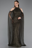 Long Olive Drab Beaded Evening Dress ABU6117