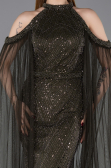 Long Olive Drab Beaded Evening Dress ABU6117