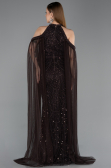 Long Brown Beaded Evening Dress ABU6117