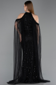 Long Black Beaded Evening Dress ABU6117