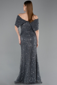 Long Anthracite Dantelle Prom Gown ABU6119