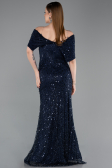 Long Navy Blue Dantelle Prom Gown ABU6119