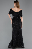 Long Black Dantelle Prom Gown ABU6119