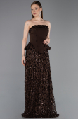 Long Brown Scaly Evening Dress ABU6124