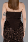 Long Brown Scaly Evening Dress ABU6124