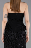 Long Black Scaly Evening Dress ABU6124