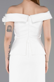 Midi White Party Dress ABK2615