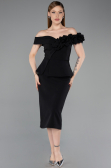 Midi Black Party Dress ABK2615