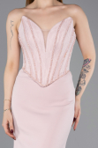 Powder Color Long Evening Dress ABU5568
