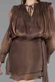 Mini Brown Chiffon Cocktail Dress ABK2617