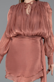 Mini Light Brown Chiffon Cocktail Dress ABK2617
