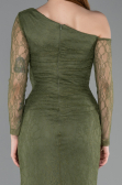 Olive Drab Long Dantelle Evening Dress ABU5618