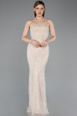 Gold Strapless Shawl Stoned Long Evening Gown ABU4517