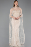 Gold Strapless Shawl Stoned Long Evening Gown ABU4517