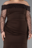 Long Brown Formal Plus Size Dress ABU6103