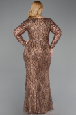 Long Copper Scaly Formal Plus Size Dress ABU5937