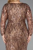 Long Copper Scaly Formal Plus Size Dress ABU5937