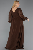 Brown Long Chiffon Oversized Evening Dress ABU1988