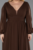 Brown Long Chiffon Oversized Evening Dress ABU1988