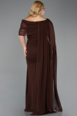 Brown Long Chiffon Plus Size Evening Dress ABU5419