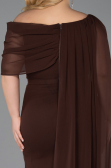 Brown Long Chiffon Plus Size Evening Dress ABU5419