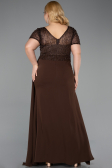 Long Brown Dantelle Plus Size Evening Dress ABU6102