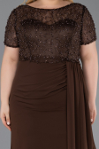 Long Brown Dantelle Plus Size Evening Dress ABU6102