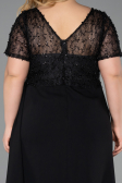 Long Black Dantelle Plus Size Evening Dress ABU6102