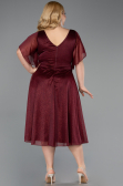 Midi Burgundy Plus Size Cocktail Dress ABK2622