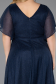 Midi Navy Blue Plus Size Cocktail Dress ABK2622