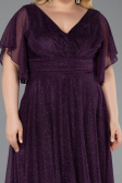 Midi Purple Plus Size Cocktail Dress ABK2622