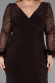Brown Long Oversized Evening Dress ABU2976