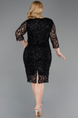 Black Midi Scaly Plus Size Cocktail Dress ABK2546