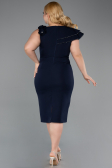 Midi Navy Blue Plus Size Cocktail Dress ABK2618