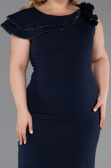 Midi Navy Blue Plus Size Cocktail Dress ABK2618